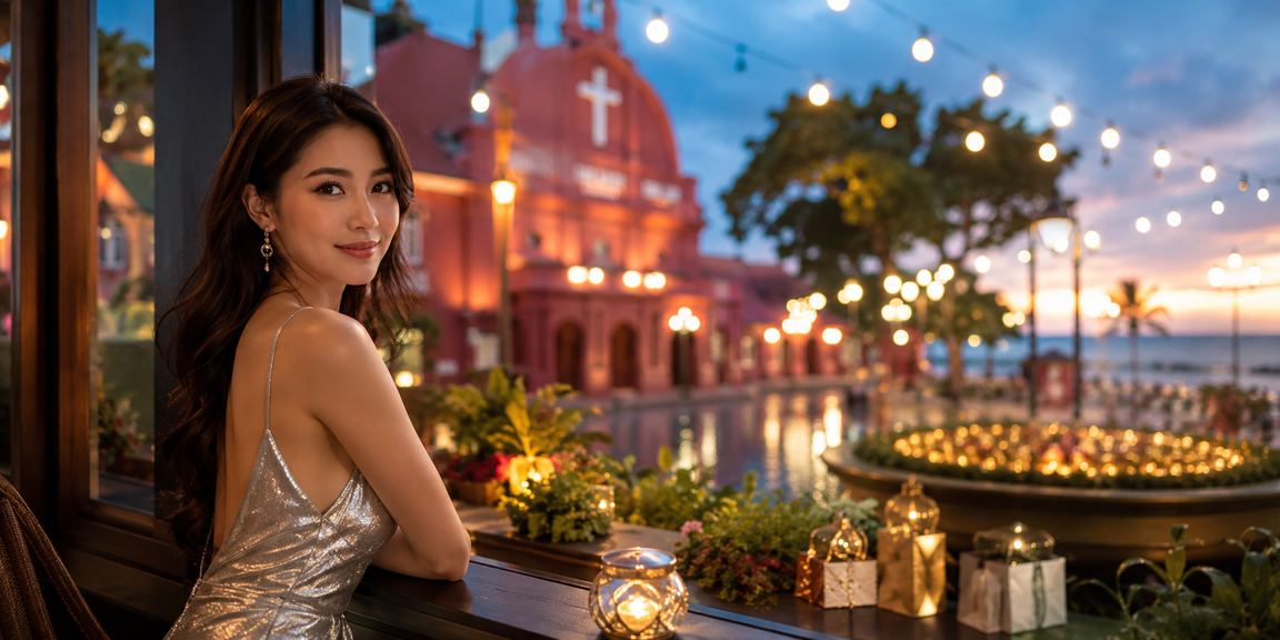 Suasana permainan kasino gaya Melaka dengan meja kad Baccarat yang meriah