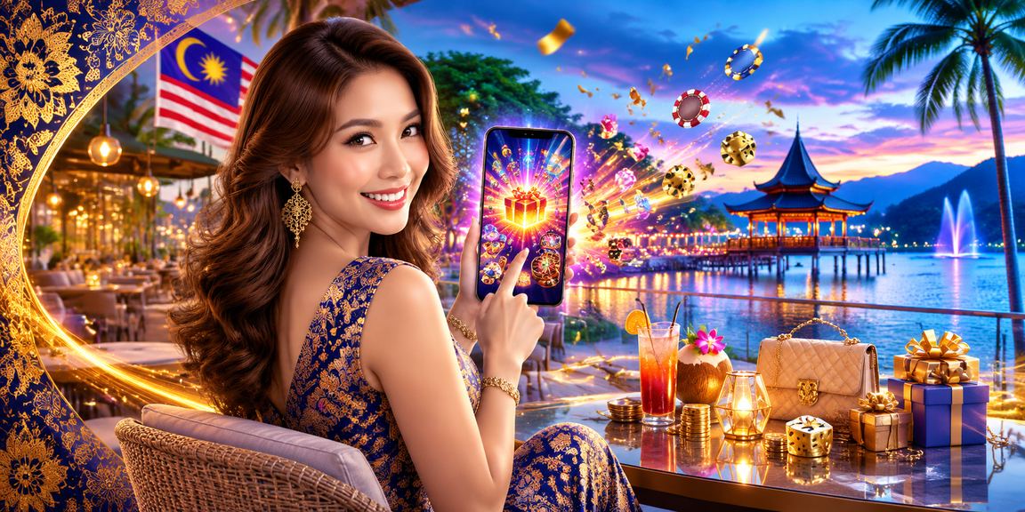 Pengguna Malaysia mengakses platform kasino mudah alih dengan motif batik